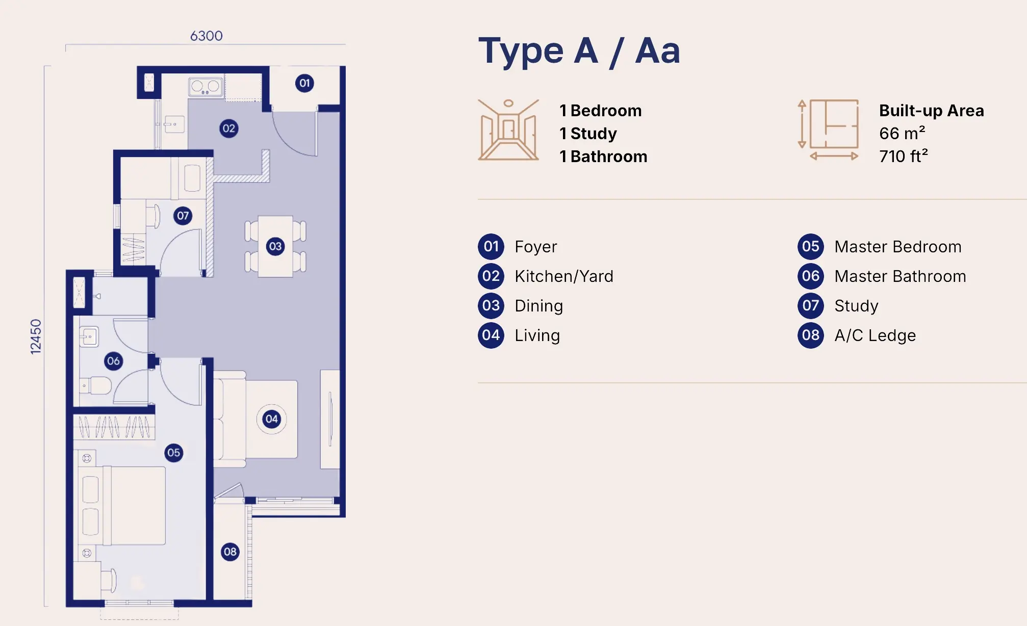 Tuju Residences layout Type A/Aa